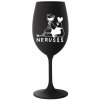 NERUŠŠŠ - černá sklenice na víno 350 ml