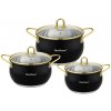 Haus Roland Súprava nerezového riadu, 6-dielna, matná čierna s pozlátenými úchytmi