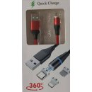 PREMIUMCORD PREMIUMCORD Magnetický nabíjací a dátový kábel micro USB a USB-C 1 m, červený ku2m1fgr Káble USB