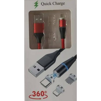 PREMIUMCORD PREMIUMCORD Magnetický nabíjací a dátový kábel micro USB a USB-C 1 m, červený ku2m1fgr Káble USB