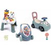 Set didaktické chodítko a kočík so stolíkom Baby Walker 3v1 + Baby Doll Little Smoby s 30 cm bábikou a odrážadlo