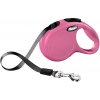 NOBBY Samonavíjacie vodítko pre psy pre psov do 15kg Flexi New Classic S páska 5m v ružovej farbe