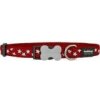 Red Dingo nylonový obojok Stars XS 20 32cm červená