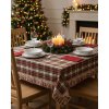 Vianočný károvaný obrus - sobi a srdiečka