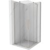 Mexen Velar L Duo sprchový kút posuvný 90 x 90 cm, transparentný, brúsený nikel - 871-090-090-02-03-97