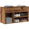 vidaXL Lavica na topánky staré drevo 80x30x45 cm kompozitné drevo