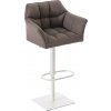 Design-Shop Barová stolička Damas W1 - látka, biely rám - Sivá