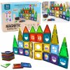 Magnetické stavebnice 3D s okienkami, farebné panely, 56 dielov