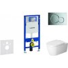Geberit Duofix - Modul na závesné WC s tlačidlom Sigma01, lesklý chróm + Duravit ME by Starck - WC a doska, Rimless, SoftClose 111.300.00.5 NM2