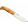 Vega Helle HE-200670 Nord vonkajší nôž 14,7 cm, drevo kučeravej brezy, hnedé kožené puzdro