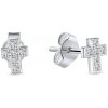 Amawell Náušnice z bieleho zlata so zirkónmi v tvare kríža 2000769140007