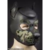 Psia maska Mr. S Leather Neoprene K9 Hood maskáčová Medium, neoprénová psia kukla pre puppy play