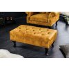 Bighome - Taburetka CHESTERFIELD antický vzhľad zamat horčicovo žltá