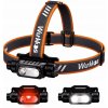 PREMIUM ! LATARKA CZOŁOWA WURKKOS HD16 2500lm LED 3 REŽIMY 18650 ČERVENÁ