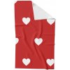 Takoy Rýchloschnúci uterák 30x50 srdcia 6 cm biele na červenom-HT-00152 | 30 x 50 cm