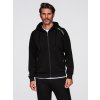 Ombre Unbuttoned men's sweatshirt with stand-up collar and hood - black čierna | biela S Ombre 5907064510849