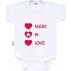 Body s potlačou New Baby MADE IN LOVE 86 (12-18m)