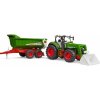 Bruder 03452 Roadmax Traktor s ramenom a vlekom