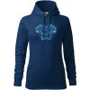 Folklórna mikina dámska s výšivkou IKA modrá, s kapucňou Farba: 87-polnočná modrá, Veľkosť: XXL