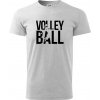 Volleyball nápis - Klasické pánske tričko vyššej gramáže - M ( Svetlosivý melír )