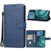 Peňaženkové kožené puzdro Leather na Honor Magic5 Pro - Modrá