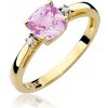 Blink-Blink Diamantový prsteň zo zlata s ružovým Topásom 2302ZpToB