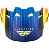 FLY RACING šilt FORMULA CARBON PRIME (hi-vis, modrá, červená) - S
