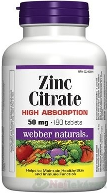 Webber Naturals Zinok 50 mg 180 tabliet od 10,94 € - Heureka.sk