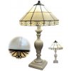 Stolná lampa Tiffany štýl WOOD ANTIQUE CREAM Ø32*56 1*E27