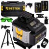 Laserová vodováha BESTEN 4D zelený laser, statív, akumulátor, nabíjačka, kufrík