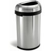 Odpadkový kôš Simplehuman pre komerčné využitie 60 l, polguľatý, otvorený, kartáčovaná oceľ