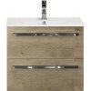 Skrinka s umývadlom Sanox Seville keramika 60 cm dub svetlý