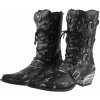 topánky kožené NEW ROCK WEST NEGRO ACERO VINTAGE RASPADO Čierna