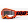 100% okuliare Accura 2 ENDURO MX Neon Orange dual clear