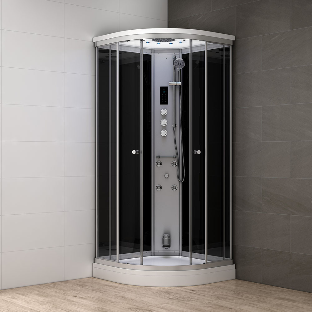 M-SPA - Čierny hydromasážny sprchový box a parná sauna 90 x 90 x 217 cm od  2 618 € - Heureka.sk