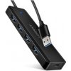 AXAGON HUE-C1A, 4x USB 5Gbps TRAVEL hub, USB-C napájací konektor, kábel USB-A 19cm 1023671