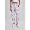 Urban Classics dámske športové nohavice ladies tie dye track pants aquablue pink