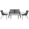 Súprava záhradného nábytku Lorca 4+1 čierna