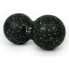Dvojitý masážny loptička Line Sport Duoball 12 cm - černo-zelený