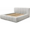 Svetlosivá čalúnená dvojlôžková posteľ s úložným priestorom s roštom 180x200 cm Denali – Bobochic Paris