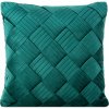 Eurofirany Zamatová obliečka na vankúš SONIA s efektným prepletaním tmavozelená Polyester 45x45 cm