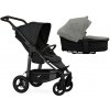 TFK Mono4 2v1 Black Combi carrycot + Seat unit Nenafukovacie kolesá (s výplňou) Hlboká vanička Premium Grey