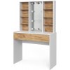 Vicco Vanity table Alexa, 93 cm with LED lighting, Biela/Oak