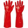 PRAPOR COLUMBIA / Dlhé PVC rukavice na textilnom podklade - červená 10