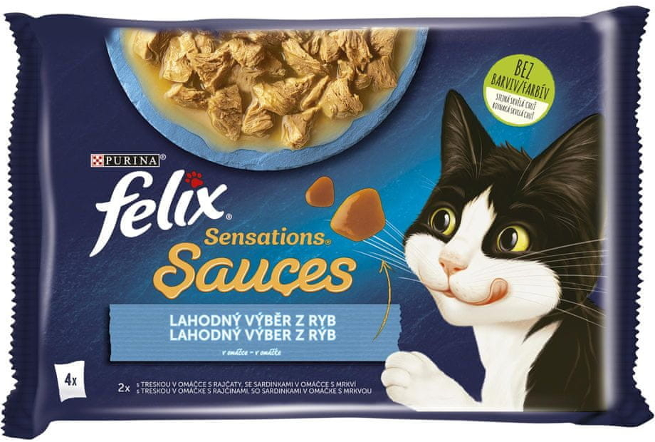 Felix Sensations Sauces s treskou a sardinkami v omáčce 48 x 85 g