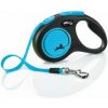 Vodítko FLEXI Neon New S opasok 5m/15kg čierna/modrá
