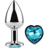 Secret Play - Metal Butt Plug Blue Heart Small Size 7 cm