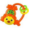 Detská hrkálka so zvukom Baby Mix Opička oranžová