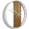 Okrúhle dubové hodiny Flexistyle LOFT OVAL kovové 50cm biele, z231oval-2d-2-x