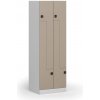 Kovová šatníková skrinka S1 Z, 4 oddiely, 1850 x 600 x 500 mm, kódový zámok, béžové dvere